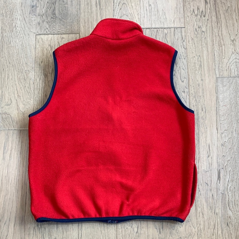Vintage LL Bean Outdoor Men’s Medium Fleece Full Zipper Vest Made USA Red - Picture 2 of 7